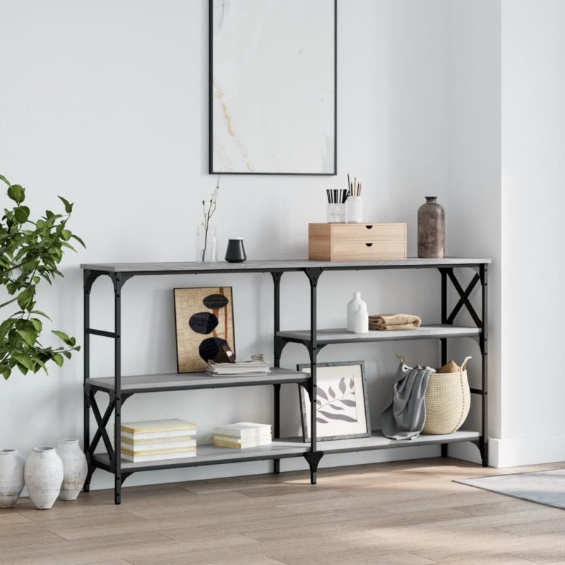 vidaXL Konsolentisch Grau Sonoma 150x29x76,5 cm Holzwerkstoff vidaXL Konsolentisch Grau Sonoma 150x29x76,5 cm Holzwerkstoff