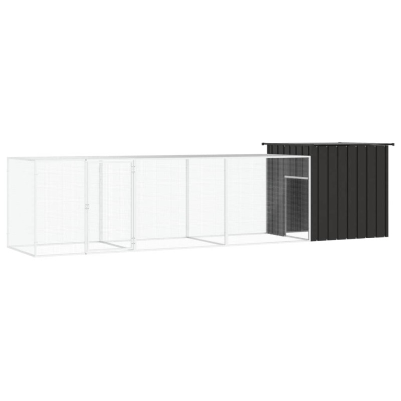 vidaXL Hühnerkäfig Anthrazit 400x91x100 cm Verzinkter Stahl vidaXL Hühnerkäfig Anthrazit 400x91x100 cm Verzinkter Stahl