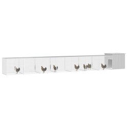 vidaXL Hühnerkäfig Grau 700x91x100 cm Verzinkter Stahl