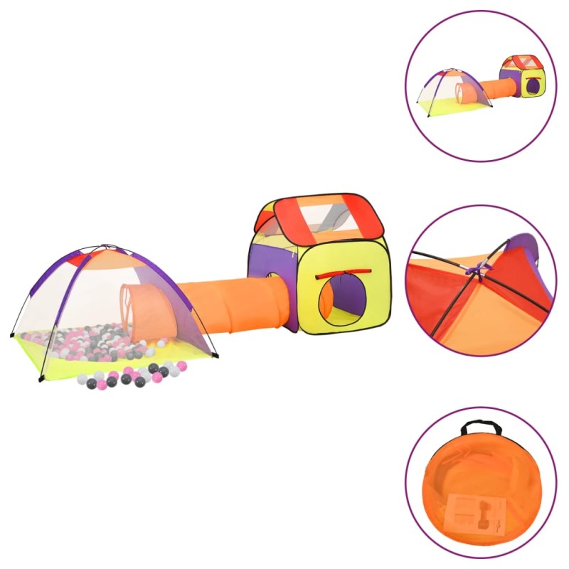 vidaXL Spielzelt mit 250 Bällen Mehrfarbig 338x123x111 cm vidaXL Spielzelt mit 250 Bällen Mehrfarbig 338x123x111 cm