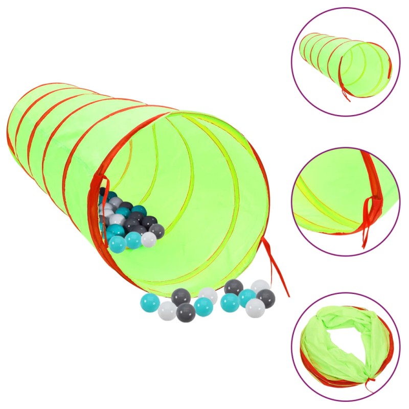vidaXL Spieltunnel mit 250 Bällen Grün 175 cm Polyester vidaXL Spieltunnel mit 250 Bällen Grün 175 cm Polyester