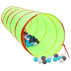 vidaXL Spieltunnel mit 250 Bällen Grün 175 cm Polyester