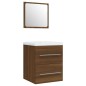 vidaXL Waschbeckenschrank mit Einbaubecken Braun Eiche Holzwerkstoff vidaXL Waschbeckenschrank mit Einbaubecken Braun Eiche Holzwerkstoff