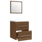 vidaXL Waschbeckenschrank mit Einbaubecken Braun Eiche Holzwerkstoff vidaXL Waschbeckenschrank mit Einbaubecken Braun Eiche Holzwerkstoff
