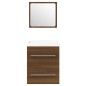vidaXL Waschbeckenschrank mit Einbaubecken Braun Eiche Holzwerkstoff vidaXL Waschbeckenschrank mit Einbaubecken Braun Eiche Holzwerkstoff