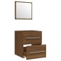 vidaXL Waschbeckenschrank mit Einbaubecken Braun Eiche Holzwerkstoff vidaXL Waschbeckenschrank mit Einbaubecken Braun Eiche Holzwerkstoff