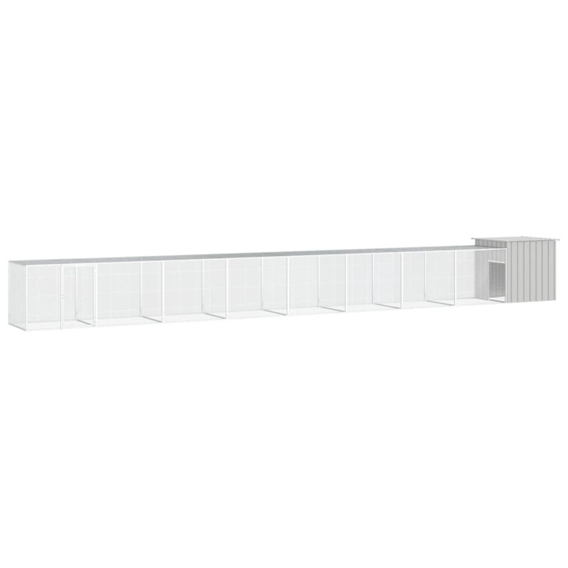vidaXL Hühnerkäfig Grau 900x91x100 cm Verzinkter Stahl vidaXL Hühnerkäfig Grau 900x91x100 cm Verzinkter Stahl