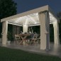 vidaXL Pavillon mit Vorhängen & LED-Lichterketten 4x3 m Cremeweiß vidaXL Pavillon mit Vorhängen & LED-Lichterketten 4x3 m Cremeweiß