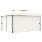 vidaXL Pavillon mit Vorhängen & LED-Lichterketten 4x3 m Cremeweiß vidaXL Pavillon mit Vorhängen & LED-Lichterketten 4x3 m Cremeweiß