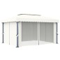 vidaXL Pavillon mit Vorhängen & LED-Lichterketten 4x3 m Cremeweiß vidaXL Pavillon mit Vorhängen & LED-Lichterketten 4x3 m Cremeweiß