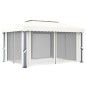 vidaXL Pavillon mit Vorhängen & LED-Lichterketten 4x3 m Cremeweiß vidaXL Pavillon mit Vorhängen & LED-Lichterketten 4x3 m Cremeweiß
