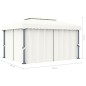 vidaXL Pavillon mit Vorhängen & LED-Lichterketten 4x3 m Cremeweiß vidaXL Pavillon mit Vorhängen & LED-Lichterketten 4x3 m Cremeweiß