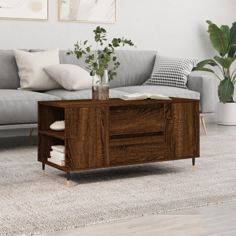 vidaXL Couchtisch Braun Eichen-Optik 102x44,5x50 cm Holzwerkstoff vidaXL Couchtisch Braun Eichen-Optik 102x44,5x50 cm Holzwerkstoff