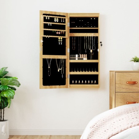 vidaXL Spiegel-Schmuckschrank mit LED-Beleuchtung Wandmontage