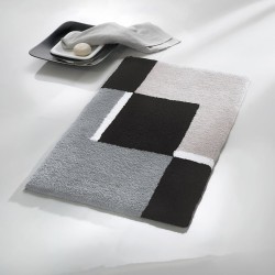 Kleine Wolke Badteppich Dakota Platinum 60x90 cm Grau und Schwarz