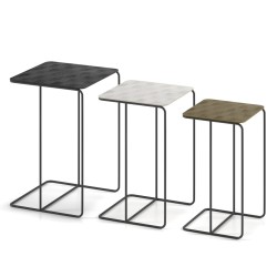 Rousseau 3-tlg. Beistelltisch-Set Covera Metall Mehrfarbig 