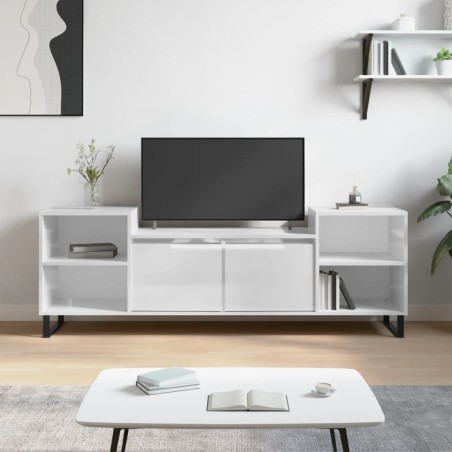 vidaXL TV-Schrank Hochglanz-Weiß 160x35x55 cm Holzwerkstoff