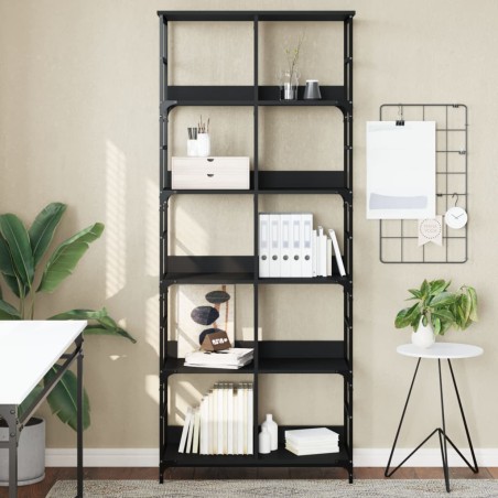 vidaXL Bücherregal Schwarz 78,5x33x188,5 cm Holzwerkstoff