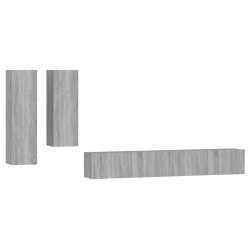 vidaXL 4-tlg. TV-Schrank-Set Grau Sonoma Holzwerkstoff