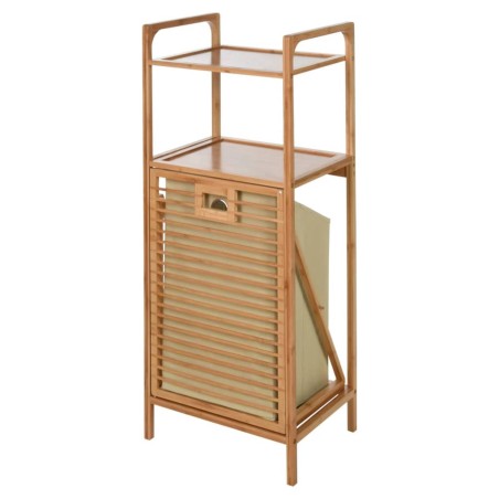 Bathroom Solutions Regal mit 2 Böden und Wäschekorb Bambus 95 cm