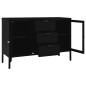 vidaXL Sideboard Schwarz 105x35x70 cm Stahl und Hartglas vidaXL Sideboard Schwarz 105x35x70 cm Stahl und Hartglas