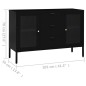 vidaXL Sideboard Schwarz 105x35x70 cm Stahl und Hartglas vidaXL Sideboard Schwarz 105x35x70 cm Stahl und Hartglas