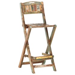vidaXL Klappbare Garten-Barstühle 2 Stk. Altholz Massiv