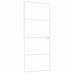 vidaXL Innentür Weiß 83x201,5 cm Hartglas & Aluminium Schlank