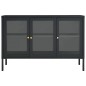 vidaXL Sideboard Anthrazit 105x35x70 cm Stahl und Glas vidaXL Sideboard Anthrazit 105x35x70 cm Stahl und Glas
