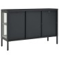 vidaXL Sideboard Anthrazit 105x35x70 cm Stahl und Glas vidaXL Sideboard Anthrazit 105x35x70 cm Stahl und Glas