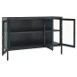 vidaXL Sideboard Anthrazit 105x35x70 cm Stahl und Glas vidaXL Sideboard Anthrazit 105x35x70 cm Stahl und Glas