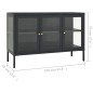 vidaXL Sideboard Anthrazit 105x35x70 cm Stahl und Glas vidaXL Sideboard Anthrazit 105x35x70 cm Stahl und Glas