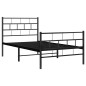 vidaXL Bettgestell mit Kopf- und Fußteil Metall Schwarz 90x190 cm vidaXL Bettgestell mit Kopf- und Fußteil Metall Schwarz 90x190 cm