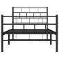vidaXL Bettgestell mit Kopf- und Fußteil Metall Schwarz 90x190 cm vidaXL Bettgestell mit Kopf- und Fußteil Metall Schwarz 90x190 cm