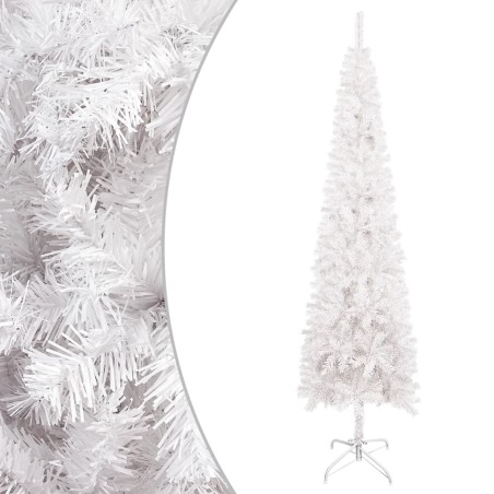vidaXL Schlanker Weihnachtsbaum Weiß 150 cm