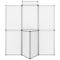 vidaXL 8-Panel Faltdisplay Messewand mit Tisch 181×200 cm Weiß 