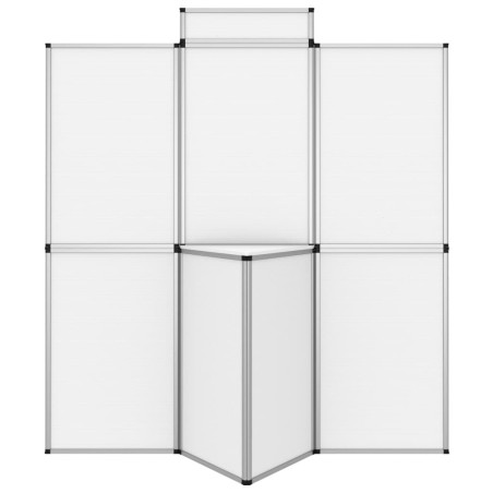 vidaXL 8-Panel Faltdisplay Messewand mit Tisch 181×200 cm Weiß 