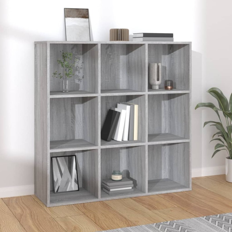 vidaXL Bücherschrank Grau Sonoma 98x30x98 cm vidaXL Bücherschrank Grau Sonoma 98x30x98 cm