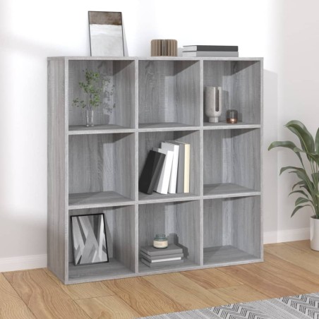 vidaXL Bücherschrank Grau Sonoma 98x30x98 cm