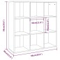 vidaXL Bücherschrank Grau Sonoma 98x30x98 cm vidaXL Bücherschrank Grau Sonoma 98x30x98 cm