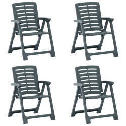 vidaXL Gartenstühle 4 Stk. Kunststoff Grün