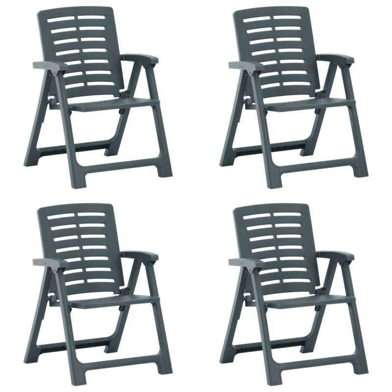 vidaXL Gartenstühle 4 Stk. Kunststoff Grün vidaXL Gartenstühle 4 Stk. Kunststoff Grün
