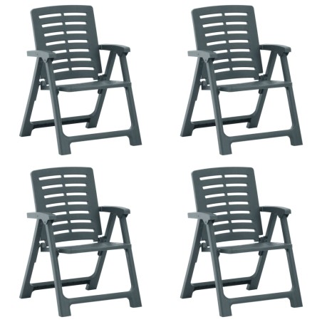 vidaXL Gartenstühle 4 Stk. Kunststoff Grün