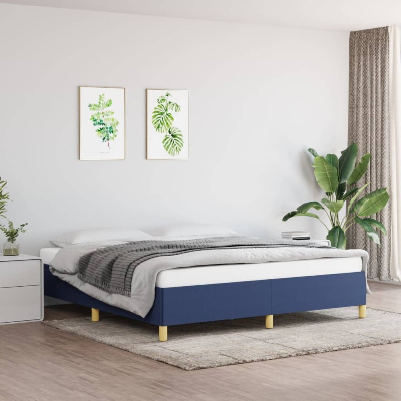vidaXL Bettgestell Blau 160x200 cm Stoff vidaXL Bettgestell Blau 160x200 cm Stoff