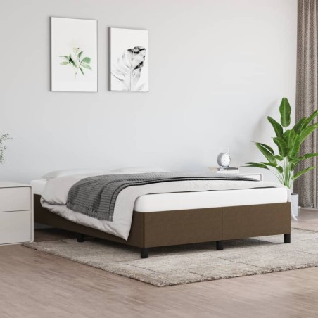 vidaXL Bettgestell Dunkelbraun 140x200 cm Stoff