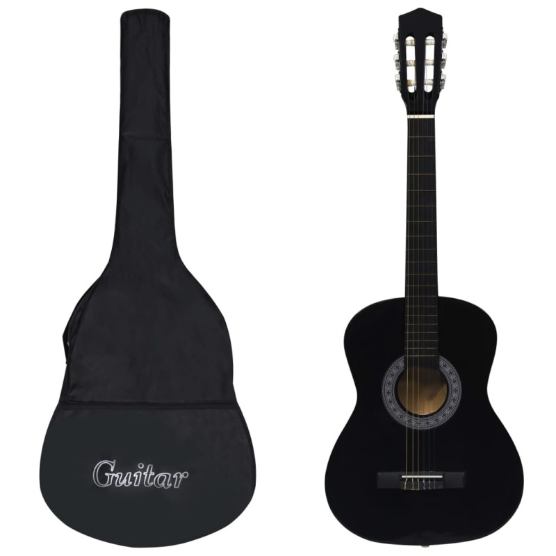 vidaXL Klassikgitarre für Anfänger mit Tasche Schwarz 3/4 36" vidaXL Klassikgitarre für Anfänger mit Tasche Schwarz 3/4 36"