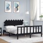 vidaXL Massivholzbett mit Kopfteil Schwarz 160x200 cm vidaXL Massivholzbett mit Kopfteil Schwarz 160x200 cm