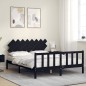 vidaXL Massivholzbett mit Kopfteil Schwarz 160x200 cm vidaXL Massivholzbett mit Kopfteil Schwarz 160x200 cm