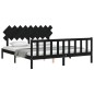 vidaXL Massivholzbett mit Kopfteil Schwarz 160x200 cm vidaXL Massivholzbett mit Kopfteil Schwarz 160x200 cm