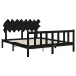 vidaXL Massivholzbett mit Kopfteil Schwarz 160x200 cm vidaXL Massivholzbett mit Kopfteil Schwarz 160x200 cm
